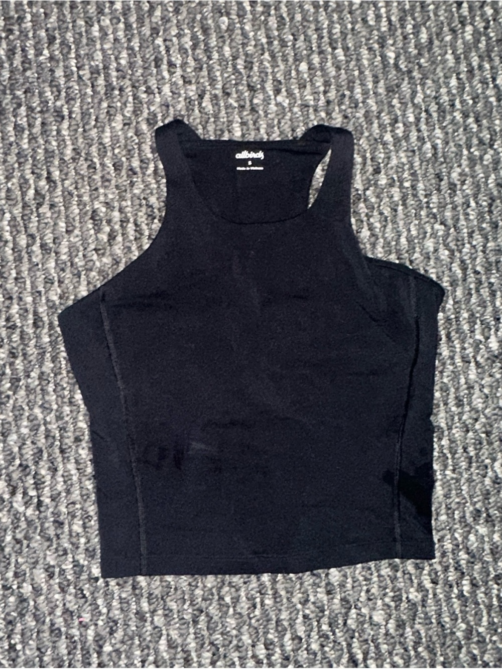 allbirds Black Ribbed Racerback Tank